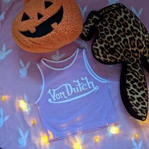 Von Dutch Purple Ringer Logo Tank Top